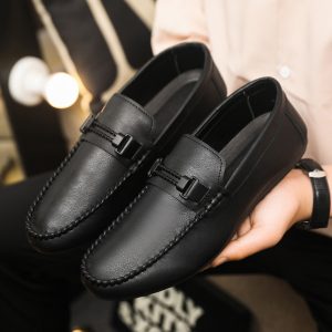 Giày Lười Da Nam, Giày Công Sở Chất Liệu Da Cao Cấp, Đế Cao Su Đúc 8329
