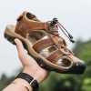 Dép Xăng Đan Nam Da Bò Quai Ngang Đế Cao Su Bền Đẹp Mẫu Mới Sandal Đế Bằng 8068