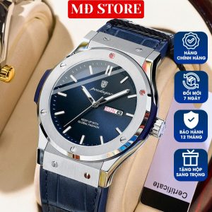 Đồng Hồ Nam Cao Cấp Chống Nước Dây Da Thật Kính Sapphire Chống Xước M23