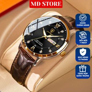 Đồng Hồ Nam Cao Cấp Chống Nước Dây Da Thật Kính Sapphire Chống Xước M31