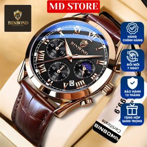 Đồng Hồ Nam Cao Cấp Chống Nước Dây Da Thật Kính Sapphire Chống Xước M36
